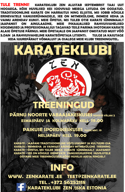 Karateklubi Zen avatud treeningud