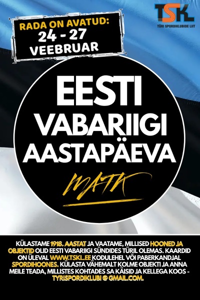 Türi vald tähistab Eesti Vabariigi aastapäeva matkaga.
