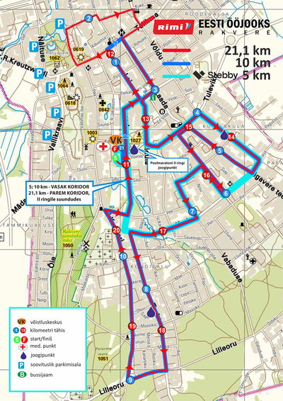 3 erinevat rada: Stebby 5km; 10km; poolmaraton.