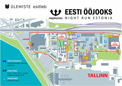Neptunas Eesti Ööjooks - Tallinn 5 km pikkune ring.