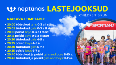 Lastejooksude stardid 15.08.25 alates kell 20.00