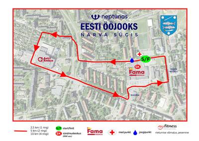 Start ja finiš Fama keskuse juures, Hariduse tänaval