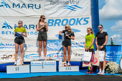 Maru Järvejooksude sarja kuus kiireimat naist autasutamisel Ülemiste Veepuhastusjaamas