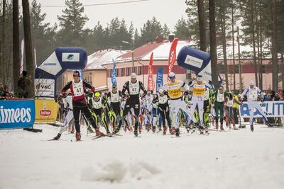 Jäädvustus 16. Alutaguse maratoni stardist. Foto autor Kaimo Puniste